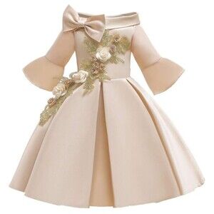 Fancy Child Kids Flower Girl Party Dress Costume Princess Christmas Off Shoulder